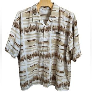 Southpole‎ Men’s Button Up Shirt Brown Shockwave All Over Print Size 5XL
